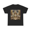 Unisex Adult T Shirt Golden Sunburst Art Deco Cityscape Retro Designer Style Tee
