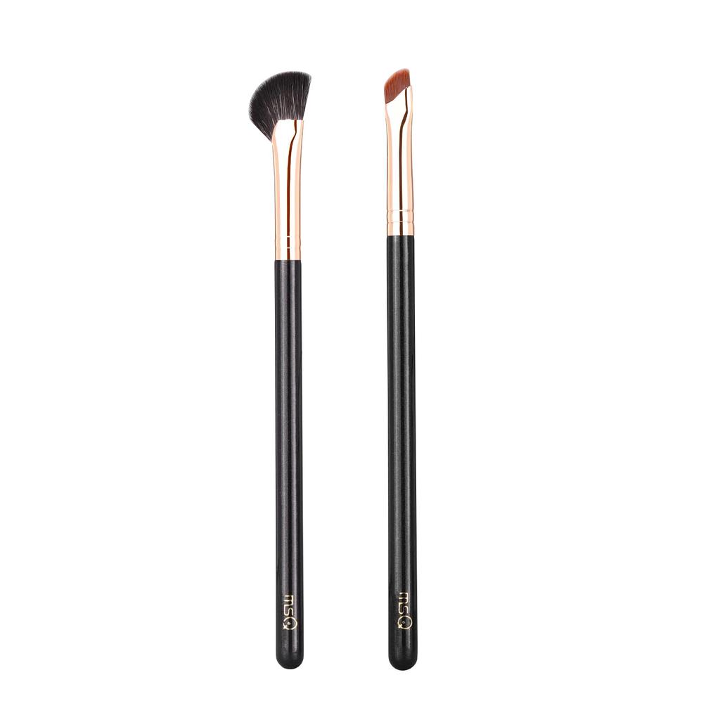 MSQ Sickle Eyeliner Eye Eyebrow Nose Shadow Nose Blending and Contour Blade Makeup Brush 2-Prong Brush, Contour, Powder, Brush,
