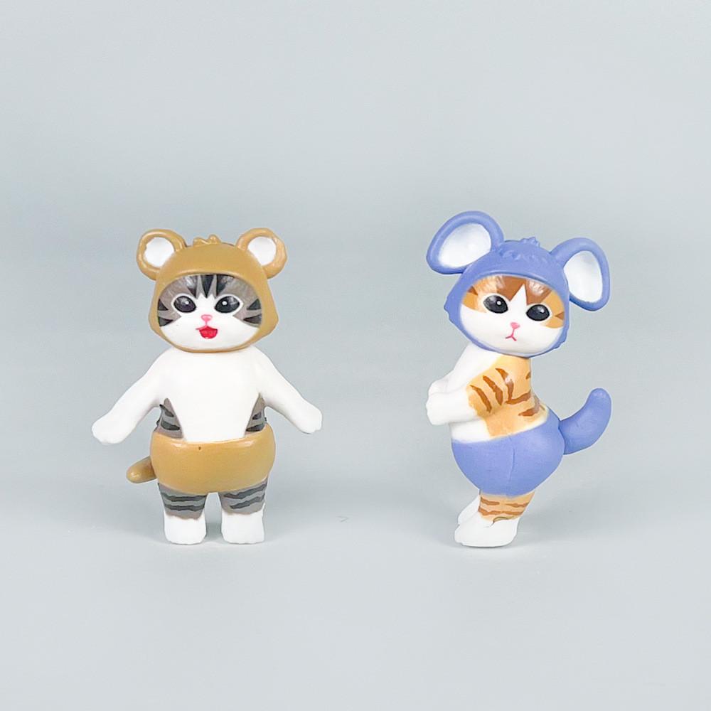 Cute Cat Mofusand Animal Costume Model Ornament Set For Desktop Decoration