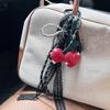 Cherry Heart Bow Beaded Handbag Pendant Cute Bag Pendant Decoration For Girls Gift