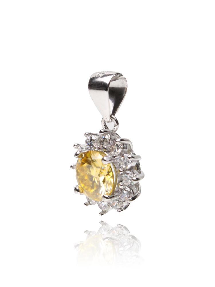 Bien Vetu Yellow Moissanite Pendant 1 Carat Floral 4001
