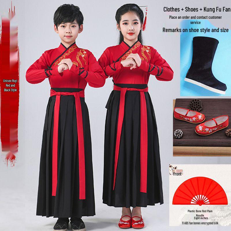 Children's Hua Mulan Hanfu Costume for Boys and Girls - Chinese Style Choir and School Uniform