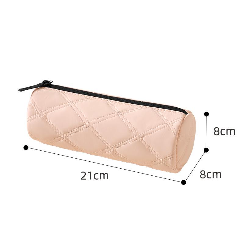 Quilted Pencil Case With Multiple Trendy Colors And Durable Smooth Zipper Perfect For Students School Study Office Daily Use
