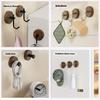 Self-sticking Pure Wooden Hook In Walnut Color for Keys, a Decorative Towel Hanging Hook, Door Hanger, Wall-mounted Coat Rack