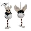 Outdoor Halloween Decoration Jingle Bell Ornament, Gothic Bull Skull/Angel Wings Hanging for Tree, Party Home Decor Decorative