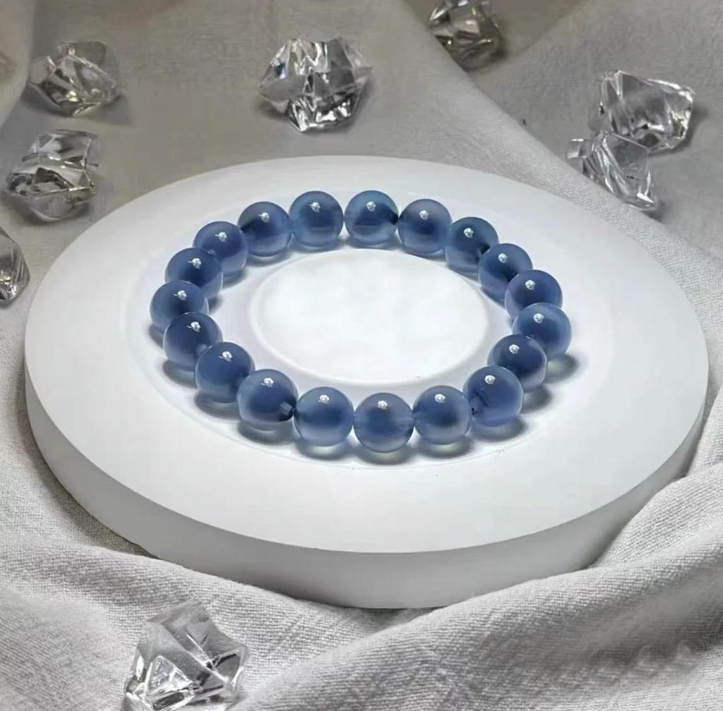 Bracelet de Perles en Agate Naturelle et Cristal Autrichien - Bijou Vintage Haut de Gamme pour Femme