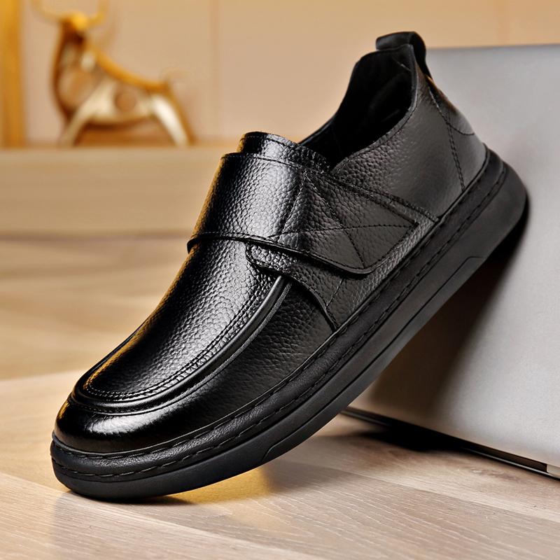 Fashion Genuine Leather Men's Loafers Non Slip Walking Flats Breathable Outdoor Slip on Casual Shoes New Versatile Male Driving Sneakers
