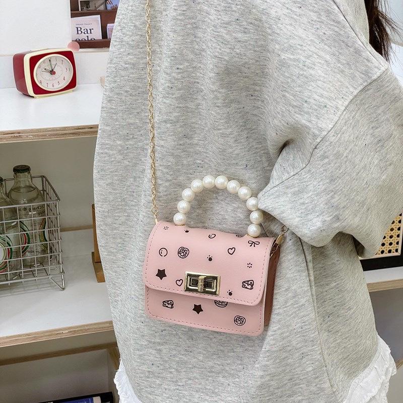 Children's Cute Cartoon Girl Mini Handbag & Coin Purse - Crossbody Chain Bag