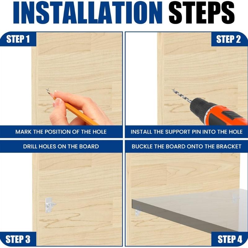 Discreet Shelf Support Pegs for Bookshelves Easy Installation Cabinet Supports for Strong Shelf Stability