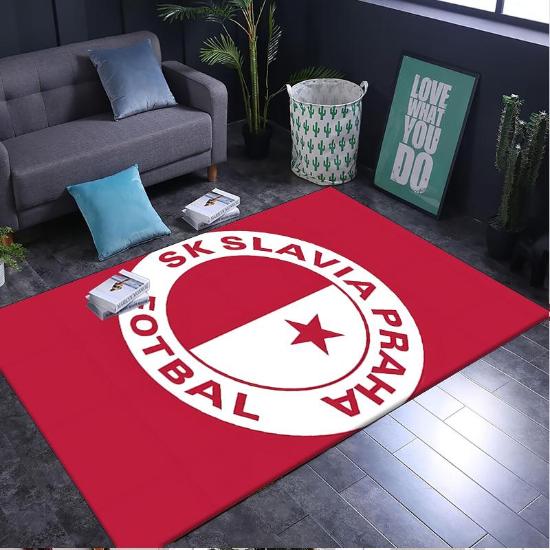 1PC rug Red And White Prague Football Carpet, Chair Rug,Area Rug for Office Bedroom living rooms bedroom, Doormat decor Christmas fan gifts