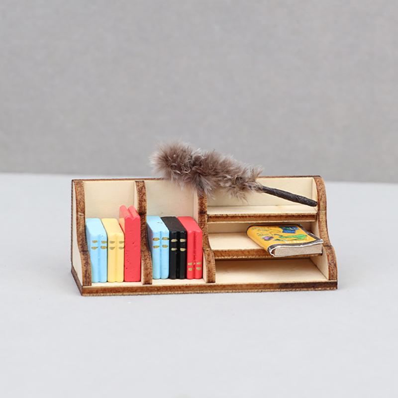 1:12 dukkehus Miniatyr skrivebordsoppbevaringsstativ Bokhylle Organiseringsboks Modell Hjemmeinnredning Leketøy Dukkehustilbehør