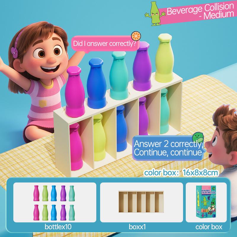 Веселая бутылочка для угадывания цвета для интерактивной игры родитель-ребенок, творческая настольная игра, игрушка-головоломка для раннего развития детей, тренирующая память