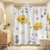 Yellow and Gray Watercolor Floral Shower Curtain Grey and Yellow Spring Summer Modern Minimalist Flower Shower Curtains for Bath