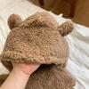 Thickened Plush Scarf Hat Gloves 3 in 1 Fleece Scarves Hat Sweet Bear Ear Plush Beanie  Winter