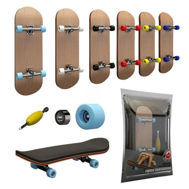 Wooden Finger Skateboard 5-Layer Maple Wood Bearing Alloy Wheels Professional Portable Mini Fingertip Skate Toy for Kids Adults