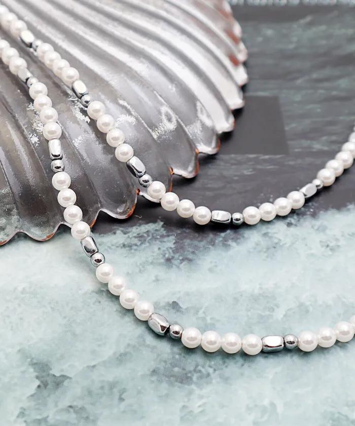 Polarita White Pearl Hemapoint Bracelet (PLT-BR-089_WT)