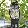 Owl Decoy with Rotating Head Natural Enemy Bird Deterrent Owl Figurine Garden Protector Scarecrow Owl for Gardens Terraces Balconies