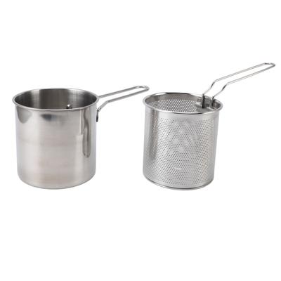 Pentola Friggitrice Profonda con Cestello Scolapasta Acciaio Inossidabile 304 Pentola per Frittura Profonda con Manico per Friggere Pesce