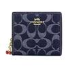 New Coated Canvas Snap Closure Wallet Mini Women's Blue CAA86-IMXIA