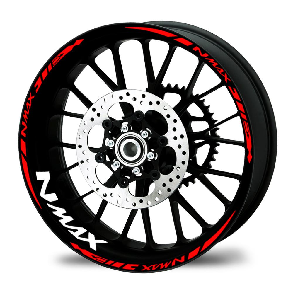 For YAMAHA N-MAX NMAX125 155 Nmax Reflective Motorcycle Wheel Stickers Scooter Rim Strips Decals Waterproof