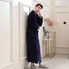 Men's Coral Fleece Robe - Autumn/Winter, Thick, Homewear Pajamas
