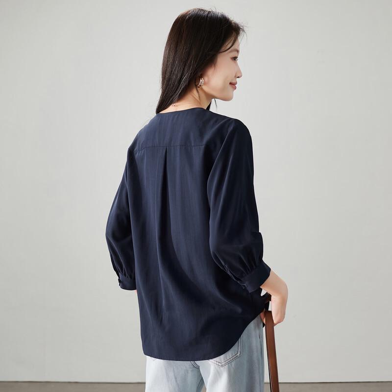 SOFSIL 2026 Spring Commuter Lightweight Round Neck Long Sleeve Shirt
