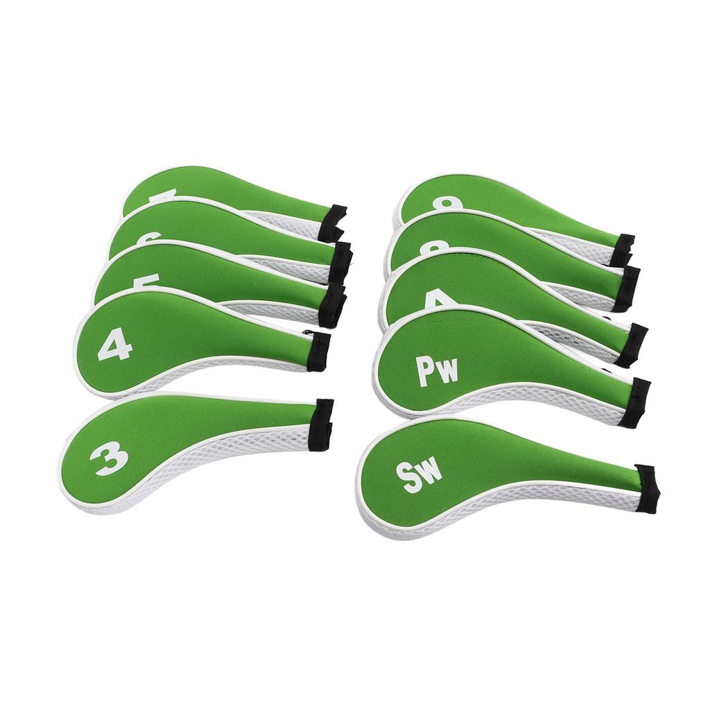 10 Pcs Golf Iron Head Cover Set with Zipper Golf Club Headcovers Fits Most Clubs Protective Golf Head Covers