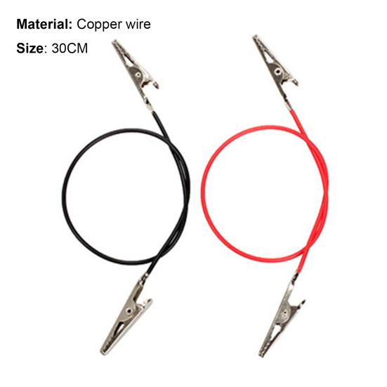 2Pcs Test Wire Interesting Widely Used Copper Bothway Alligators Clip Conductor for Student