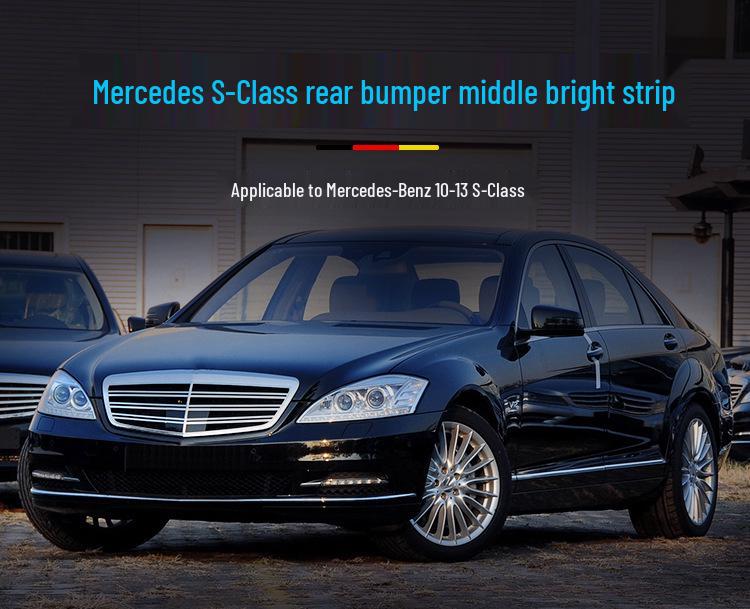 Manshi Chrome Add-On for Mercedes S600L, S350, S400, S500 Rear Bumper Strip