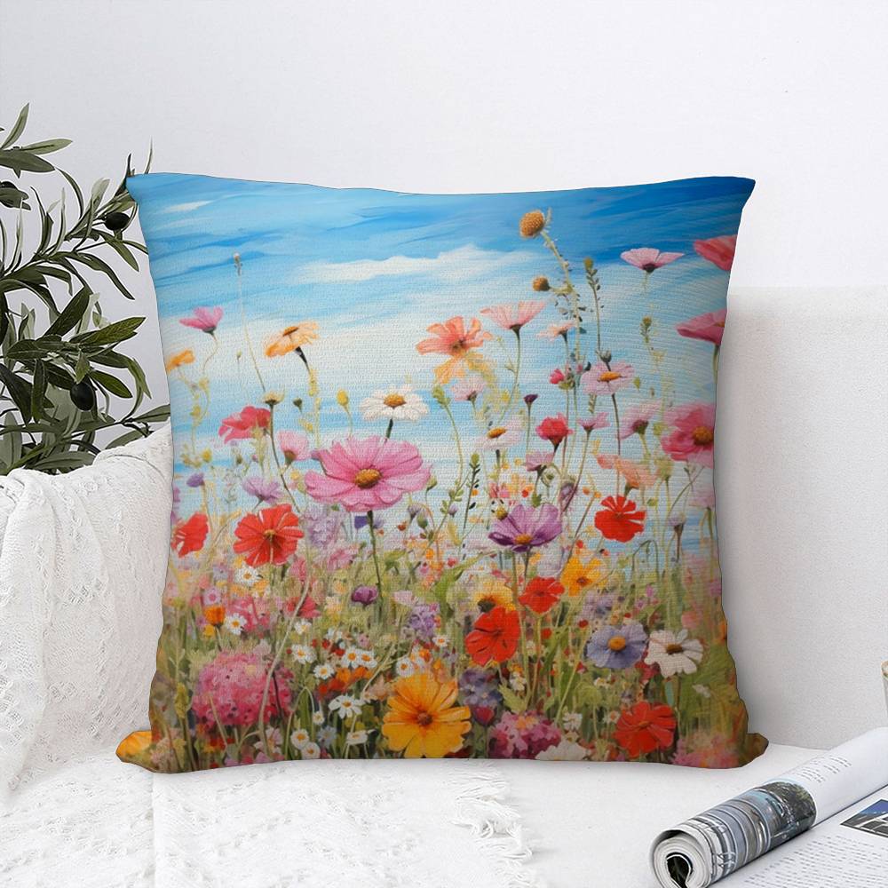 Wildflower Pillow Case High Quality Home Textile Double-sided Printing Short Plush Cushion Decoration Pillow Cover