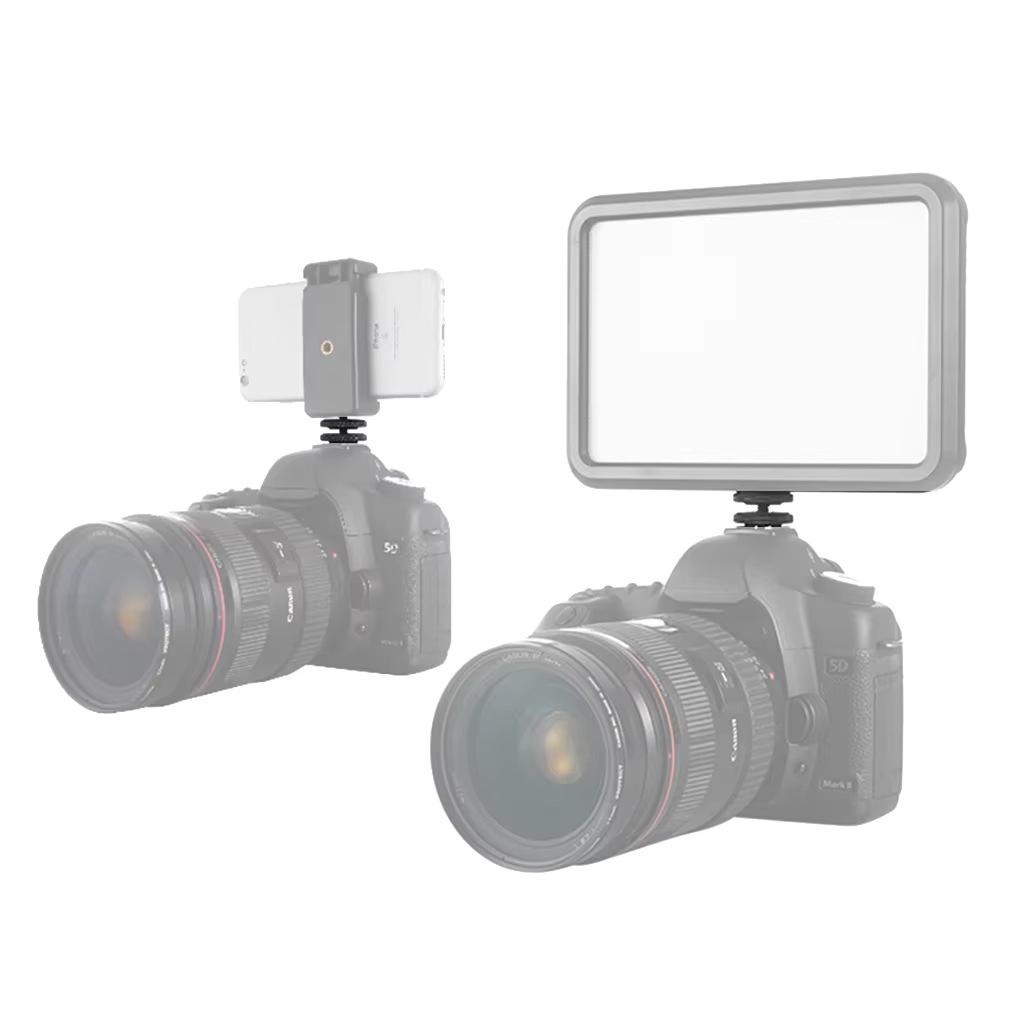 Dual Layer Camera Hot Shoe Adapter with 1/4 Screw for Flash Accessories