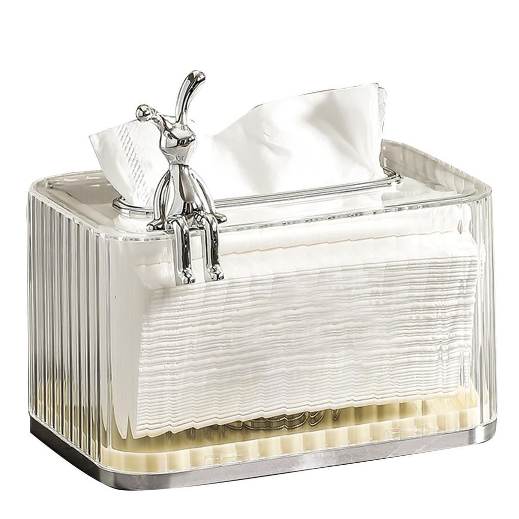 Tissue Box Holder Large Opening Auto Lifting Spring Home Tissue Dispenser for Bathroom Vanity