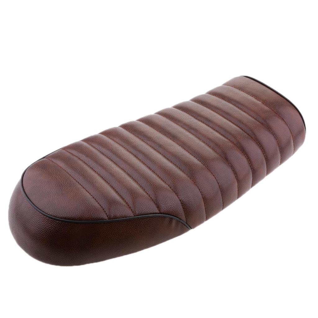 Brown Motorcycle Cushion Seat Hump Leather Vintage Universal Seat for Honda Yamaha Suzuki Kawasaki Custom Cafe Racer Accessories
