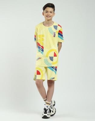Boys Regular Fit Printed Half Sleeve Bermuda Set