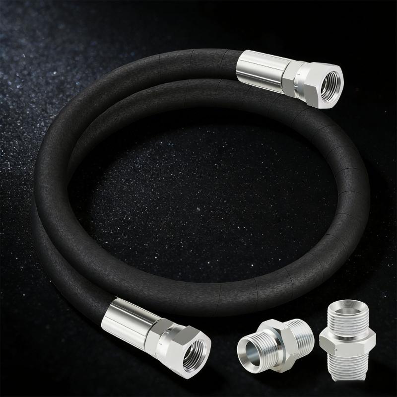 Industrial Grade 1/2 Inch NPT Compressor Jumper Hose with High Pressure & Temperature Resistance for Air Systems