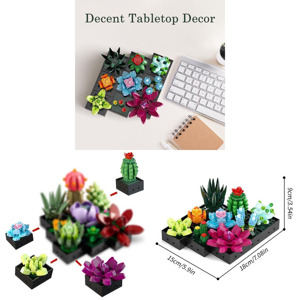 Creative Succulent Plant Model Kit With Abs Plastic Blocks For Kids Diy Educational Toy