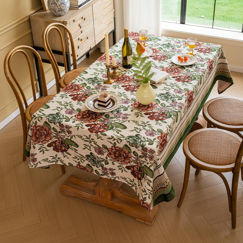 Thickened Classical Ethnic Retro Pattern Rectangular Tablecloth Household Dining Table Cloth Living Room Coffee Table Cover Towel