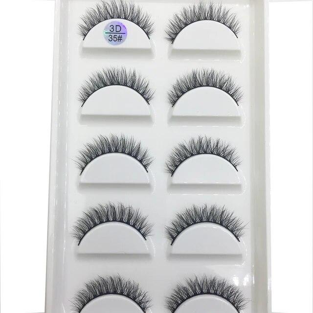 12 Style 5 Pairs 3D Natural Mink False Eyelashes Makeup Fake Eye Lashes Faux Cilios Make Up Beauty Tools