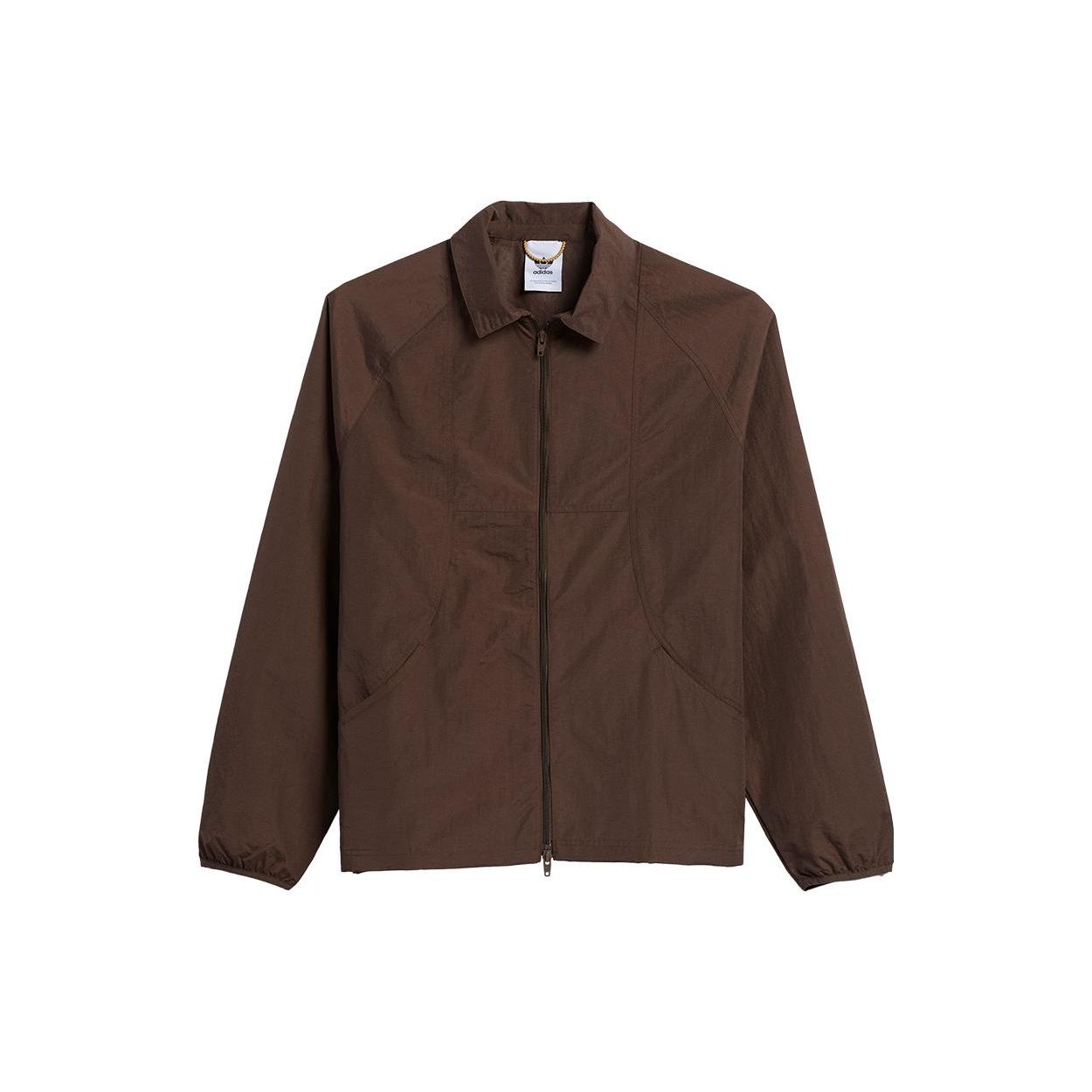 Adidas Originals Logo Work Jacket Unisex Double Zipper Long Sleeve Casual Outerwear Brown HA1282 XS