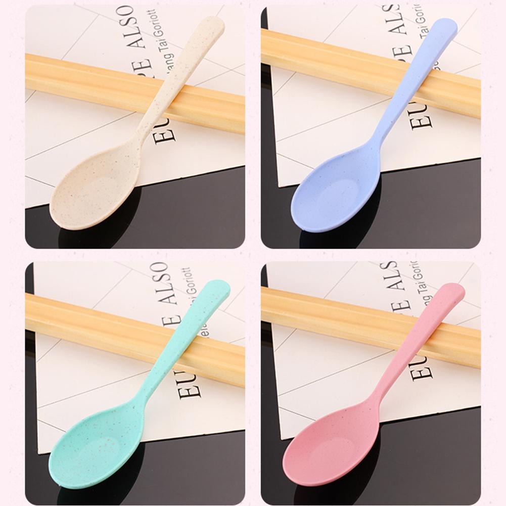Wheat Straw Spoon 4pcs Wheat Straw Material, Safe and Non-toxic
