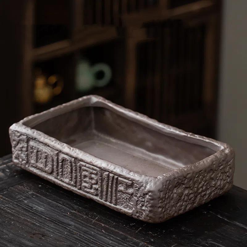 Ghiveci de flori vintage creativ de interior/exterior în formă de bonsai, mic și mare, ceramică din argilă purpurie, plantă verde, decorativ pentru masă/birou