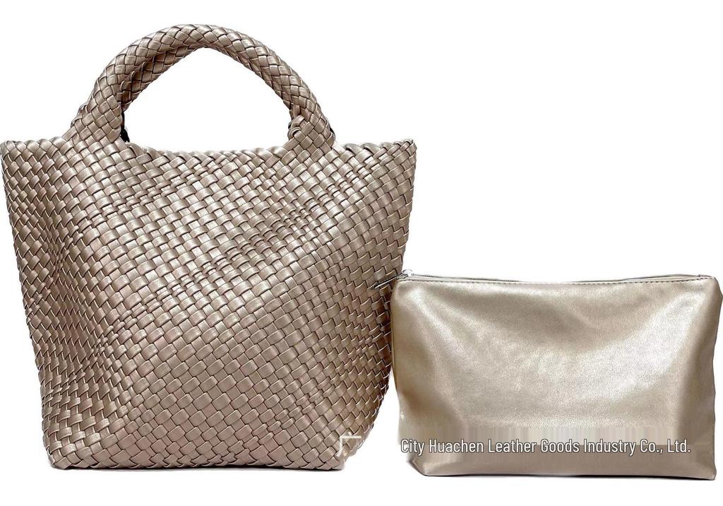Fashionable & Versatile Women's Large Woven Tote - Double Wrist Mother-Child Shopping Bag