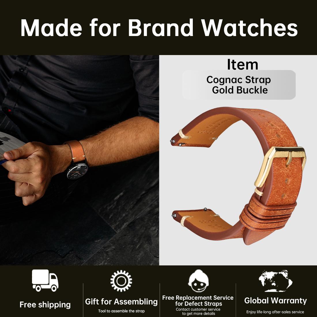 Retro Genuine Leather Watch Band For