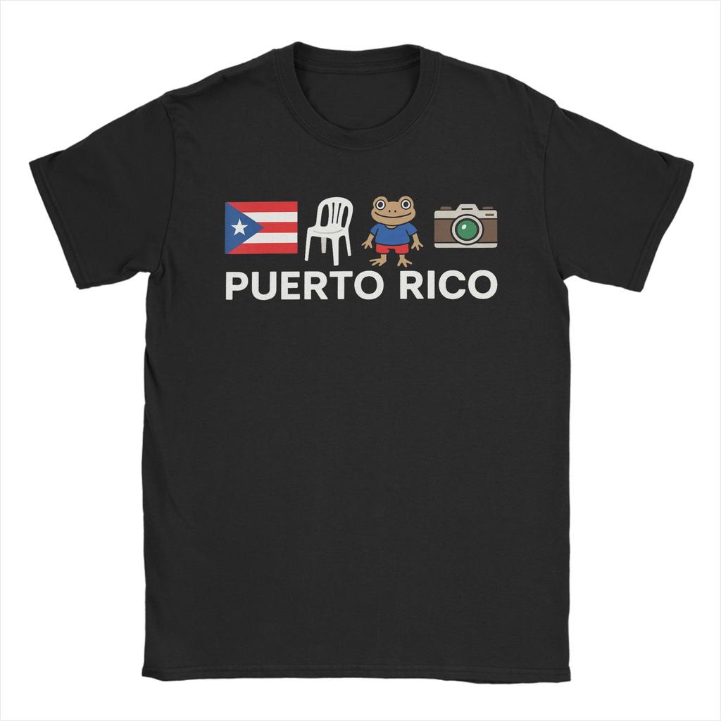Bad Bunny Puerto Rico Coqui Frog Boricua Puerto Rican Flag Taino Cotton T Shirt For Mens T Shirts Tees Oversized Clothes