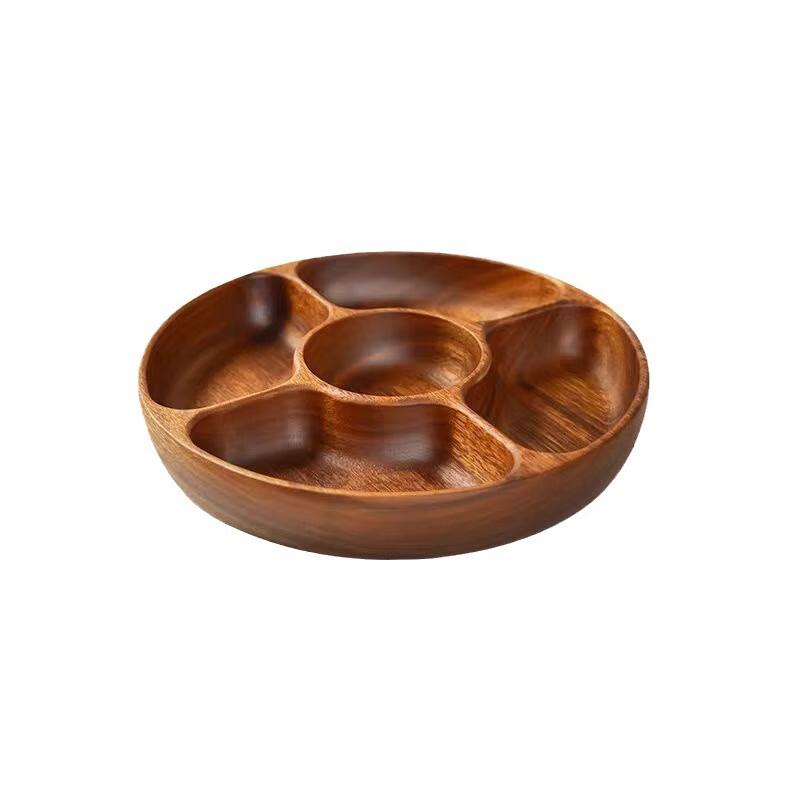 

Yuyi Angel Wooden 5-Compartment Round Serving Tray