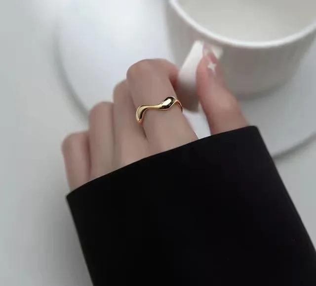 VENTFILLE   CopperBlack Zircon Wheat Ears Leaf Ring for Women Girl Gift Double Layer Simple Jewelry Dropshipping