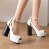 Fashion Summer European and American Peep Toe Shoes Super High-Heeled Pumps Platforms Goth Sandals Ankle Strap Buckle Wedding Party Shoe