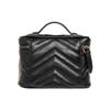 Gucci GG Marmont Svart Läder Chevron Quiltad Mini Toalettväska Kedja Axelväska För Kvinnor Daglig Användning