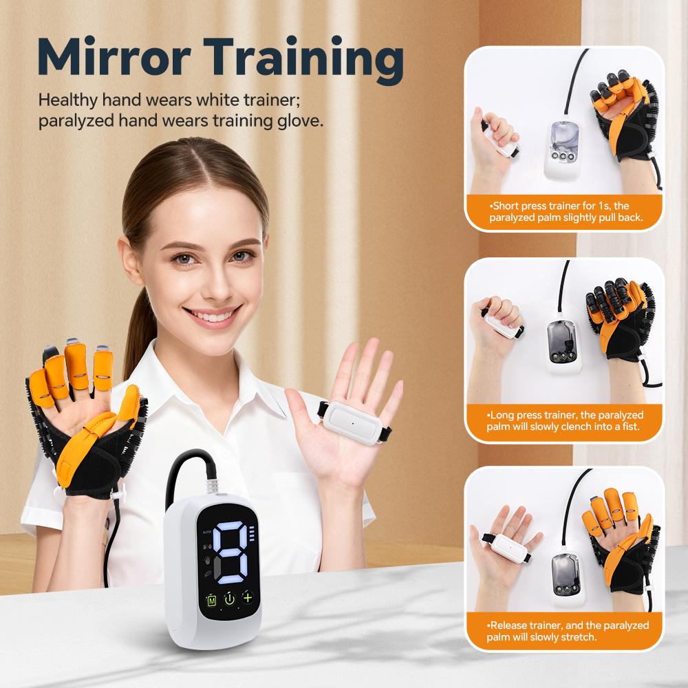 Rechargeable Hand Rehabilitation Gloves Stroke Hemiplegia Exercise Finger Trainer Hand Function Workout Rehab Device