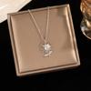 Light Luxury Zircon Full Diamond Choker Necklace Titanium Steel Versatile Minimalist Accessories for Women